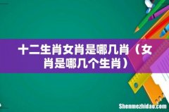 女肖是哪几个生肖 十二生肖女肖是哪几肖
