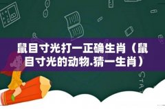 鼠目寸光的动物.猜一生肖 鼠目寸光打一正确生肖