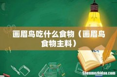 画眉鸟食物主料 画眉鸟吃什么食物