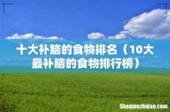 10大最补脑的食物排行榜 十大补脑的食物排名