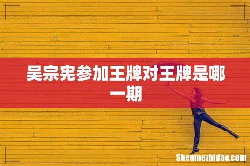 吴宗宪参加王牌对王牌是哪一期