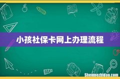 小孩社保卡网上办理流程