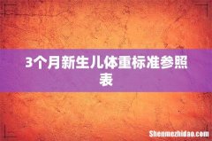 3个月新生儿体重标准参照表
