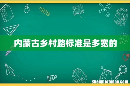 内蒙古乡村路标准是多宽的