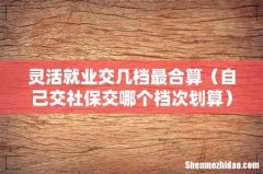 自己交社保交哪个档次划算 灵活就业交几档最合算