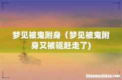 梦见被鬼附身（梦见被鬼附身又被驱赶走了)