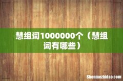 慧组词有哪些 慧组词1000000个