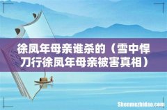 雪中悍刀行徐凤年母亲被害真相 徐凤年母亲谁杀的