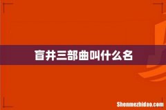 盲井三部曲叫什么名