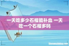 一天吃多少石榴能补血 一天吃一个石榴多吗