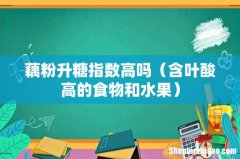 含叶酸高的食物和水果 藕粉升糖指数高吗