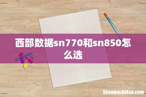 西部数据sn770和sn850怎么选