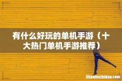 十大热门单机手游推荐 有什么好玩的单机手游