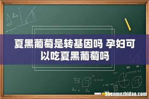 夏黑葡萄是转基因吗 孕妇可以吃夏黑葡萄吗