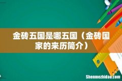 金砖国家的来历简介 金砖五国是哪五国