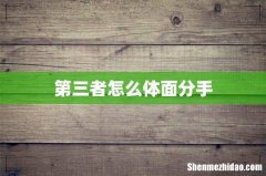 第三者怎么体面分手