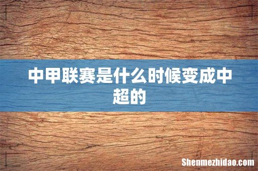 中甲联赛是什么时候变成中超的