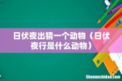 日伏夜行是什么动物 日伏夜出猜一个动物