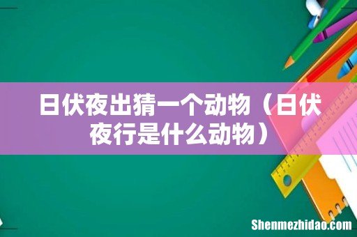 日伏夜行是什么动物 日伏夜出猜一个动物