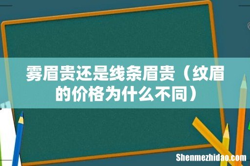 纹眉的价格为什么不同 雾眉贵还是线条眉贵