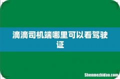 滴滴司机端哪里可以看驾驶证