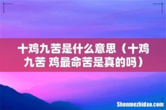 十鸡九苦 鸡最命苦是真的吗 十鸡九苦是什么意思