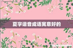 夏字谐音成语寓意好的