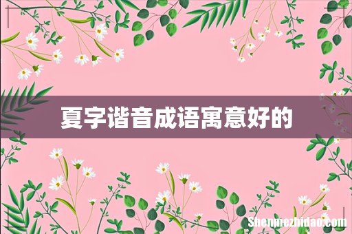 夏字谐音成语寓意好的
