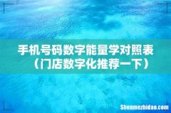 门店数字化推荐一下 手机号码数字能量学对照表