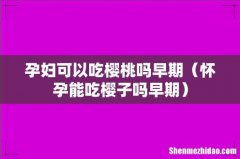 怀孕能吃樱子吗早期 孕妇可以吃樱桃吗早期