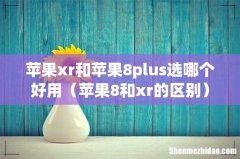 苹果8和xr的区别 苹果xr和苹果8plus选哪个好用