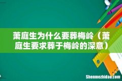 萧庭生要求葬于梅岭的深意 萧庭生为什么要葬梅岭