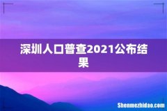 深圳人口普查2021公布结果