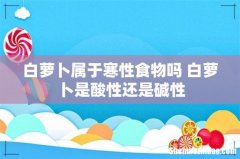 白萝卜属于寒性食物吗 白萝卜是酸性还是碱性