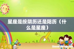 什么是星座 星座是按阴历还是阳历