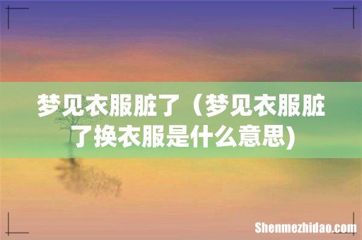 梦见衣服脏了(梦见衣服脏了换衣服是什么意思)