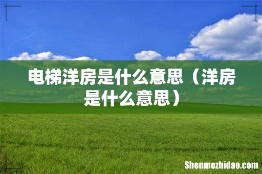 洋房是什么意思 电梯洋房是什么意思