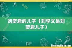 刘学义是刘奕君儿子 刘奕君的儿子
