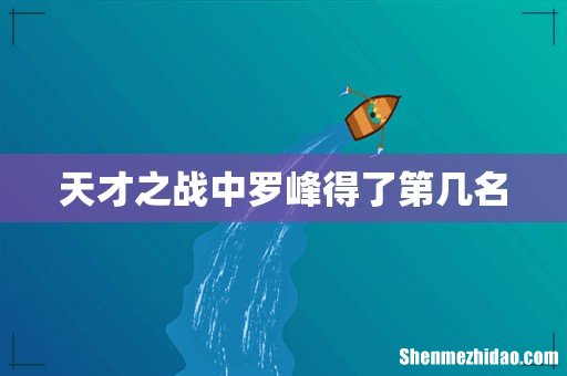天才之战中罗峰得了第几名