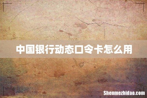 中国银行动态口令卡怎么用