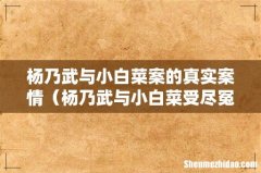 杨乃武与小白菜受尽冤屈 杨乃武与小白菜案的真实案情
