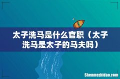 太子洗马是太子的马夫吗 太子洗马是什么官职