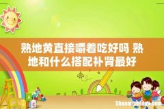 熟地黄直接嚼着吃好吗 熟地和什么搭配补肾最好