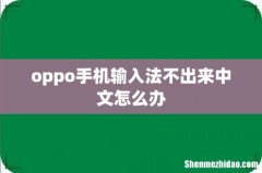 oppo手机输入法不出来中文怎么办
