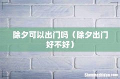 除夕出门好不好 除夕可以出门吗