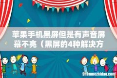 黑屏的4种解决方法 苹果手机黑屏但是有声音屏幕不亮