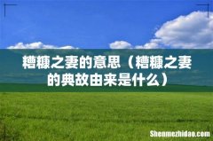 糟糠之妻的典故由来是什么 糟糠之妻的意思