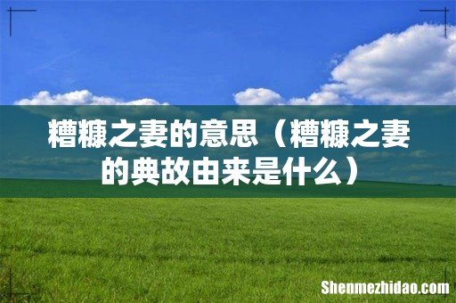 糟糠之妻的典故由来是什么 糟糠之妻的意思