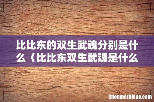 比比东双生武魂是什么样子 比比东的双生武魂分别是什么