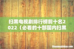 必看的十部国内扫黑剧 扫黑电视剧排行榜前十名2022